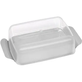 Fackelmann 47355 Butterdose, Edelstahl, Silber, Silberfarben