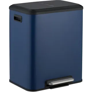 Relaxdays Mülleimer 2 x 15 l Blau