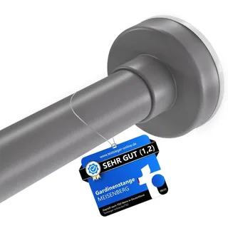 MEISENBERG Stange zum Klemmen - Grau, Ø 25 mm, 1Stück - Duschstange ohne Bohren - Klemmstange für Gardinen - Multifunktionale Teleskopstangen für Vorhänge, Dusche und Kleiderschrank (70-120cm)