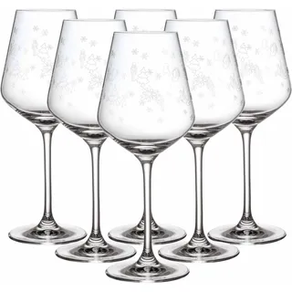 Rotweinglas VILLEROY & BOCH "Rotweingläser Toy's Delight 470 ml 6er Set transparent", bunt (transparent), B:9,6cm H:23,4cm Ø:9,6cm, Kristallglas, Trinkgefäße, Rotweinglas, Spülmaschinenfest