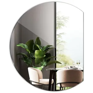 Tulup Badspiegel HalbRund Wanddeko Spiegel Wand Modern Glas Kosmetikspiegel 84 x 100 cm
