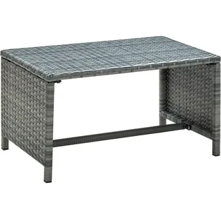 Couchtisch "Pfaffroda" aus PE-Rattan in Anthrazit. Abmessungen (L/B/H) 70x40x38 cm - Grau