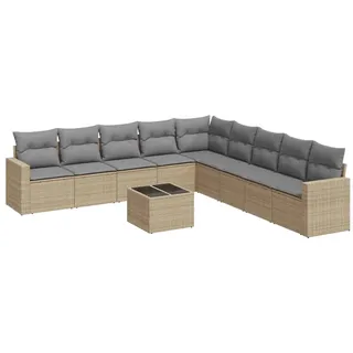 VidaXL 3251436, Hellgrau, Rattan, Gehärtetes Glas, 110 kg, Erwachsene & Kinder, 550 mm, 550 mm - Hellgrau