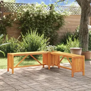 vidaXL Garten-Eckbank mit Pflanzkübel 117×117×40 cm Massivholz Akazie - Braun