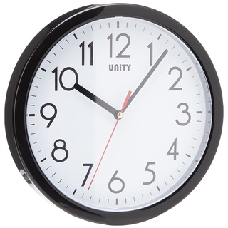 Unity Wanduhr, Hastings, Silent Sweep, Modern, Schwarz, 22 cm