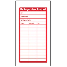 Caledonia Signs 51080 Etikette für Feuerlöscher-Inspektionsprotokoll, 150,0 x 80,0 x 10,0 mm, 10 Stück