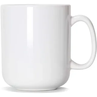 Smilatte 600ml groß Tasse, M016 einfache Keramik Porzellan Boss Kaffeetasse Becher mit Griff für Papa Männer, weiß