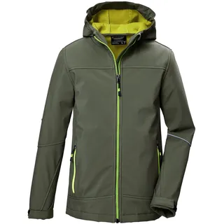 KILLTEC Jungen Softshelljacke/Outdoorjacke mit Kapuze KOW 366 BYS SFTSHLL JCKT, moos, 116, 42161-000