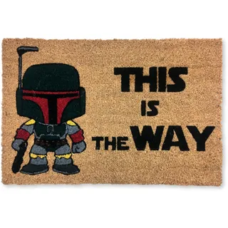 KOKO DOORMATS Fussmatte aussen - Türmatte außen kokosmatte mit antirutsch PVC - Fußmatte lustig This is The Way Design Design - Outdoor Doormat - Größe: 60 x 40 x 1.5 cm.