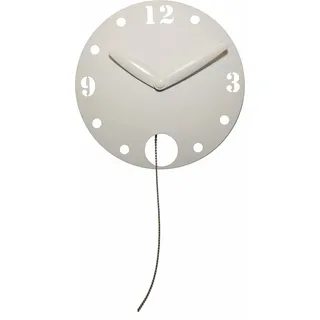 NeXtime Waggle Wanduhr Küchenuhr, Uhr, Bürouhr, Wohnzimmeruhr, Deko, Kunststoff, Weiß, 30 cm x 55, 5 cm, 3102