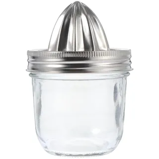Sewroro Mason Jar Zitronenpresse Aus Edelstahl Und Glas Manuelle Zitruspresse Für Hausküche Kompakte Fruchtpresse Zum Schnellen Auspressen Von Zitronen Für Einmachglas Deckel 13.00 X 9.00 X 9.00 cm
