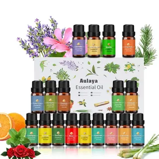 Ätherische Öle Set 18×10 ml [100% Naturrein], Duftöl Geschenkset für Frauen | Beliebte Düfte wie Lavendel, Orange, Rose, Zitrone und Grapefruit. Für Diffuser, Seife, Kerzen, Luftbefeuchter & SPA