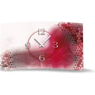 Digital Designer Art abstrakt pink Designer Wanduhr modernes Wanduhren Design leise kein ticken DIXTIME 3DS-0390 - Rosa
