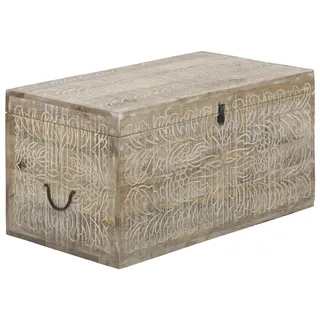 OTTO home Home affaire Truhentisch »Lavin« Mangoholz, mit dekorativen Schnitzereien, Handgefertigt, Breite 90 cm,