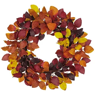 Briful Künstlicher Herbstkranz für Tür – 51 cm Türkranz mit Herbstlaub – Orange Gelb Herbstdeko für Haustür, Halloween & Erntedank – Innen & überdachten Außenbereich