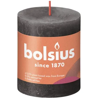 Bolsius Rustik-Kerze 8 cm 6,8 cm grau