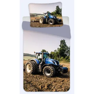 BrandMac Kinder Bettwäsche-Set Traktor, 140 x 200 cm 65 x 65 cm, 100% Baumwolle