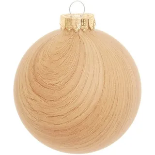 Krebs Glas Lauscha Weihnachtsbaumkugel Holzoptik, 1-tlg. 10cm