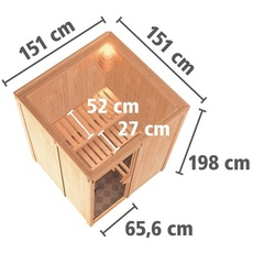 Bild von Sauna Minja 68mm 230V Saunaofen 3,6kW extern moderne Tür