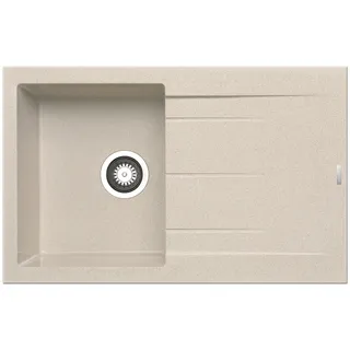 PYRAMIS ALAZIA beige links Einbauspüle Excenterbetätigung 790 x 500 mm