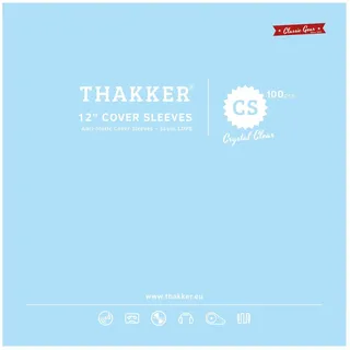THAKKER 12" Cover Sleeves - 100 antistatische Außenhüllen | kristallklarer Schutz für alle 12 Zoll Schallplattencover/LPs & Maxis | säurefreie | 55μm HDPE | 325mm x 325mm