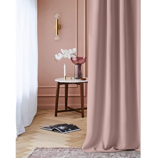 ROOM99 Vorhang mit Ösen Laurel 140 x 280 cm Breite x Höhe Verdunkelung Blickdicht Schiebegardinen Curtain Gardine Wohnzimmer Schlafzimmer Puderrosa, 1 Stück