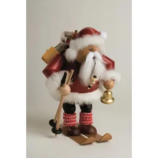 Räuchermann Weihnachtsmann auf Ski BxTxH= 13x15x20cm NEU Rauchen Rauchfigur