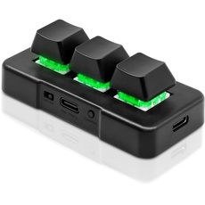 PCsensor 3-Tasten Mini-Tastatur 2.4G Wireless 2 in 1 Mechanische Gaming Tastatur Hot Key Customized Programm mit RGB Led für Gaming OSU Büro Arbeit