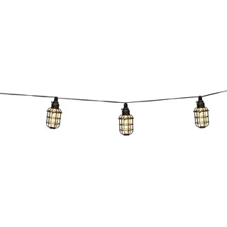 Grundig Lichterkette Kunststoff 10 LED-Laternen 12 Lumen inkl. Solarpanel schwarz