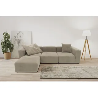 Home Affaire Ecksofa »Gerrid L-Form« 301x69x193 cm Cord braun/schlamm