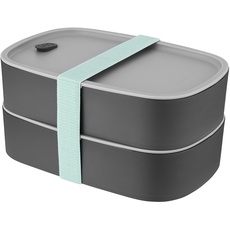 BergHoff Bento-Box doppelt - Leo (Lunchbox-Set 19x12,5x9 cm, zwei Boxen, mikrowellenfest, luftdichter Verschluss, Brotzeitboxen spülmaschinenfest, ideal für Snacks / Brotzeit / Salat) 3950126