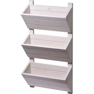 Dobar Blumentreppe mit 3 Pflanzkästen 38 x 17,5 x 79 cm Weiß