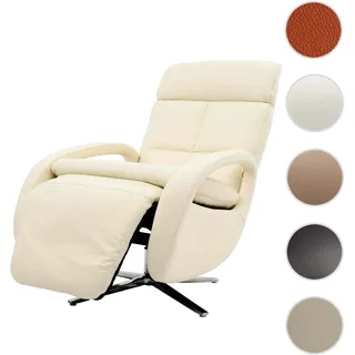 Relaxsessel HWC-L11, Design Fernsehsessel TV-Sessel Liegesessel, Liegefunktion drehbar, Voll-Leder ~