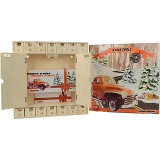 Brüder Mannesmann Werkzeuge MANNESMANN 599930 Hobby-Tool Kit Werkzeuge Adventskalender, Holz natur