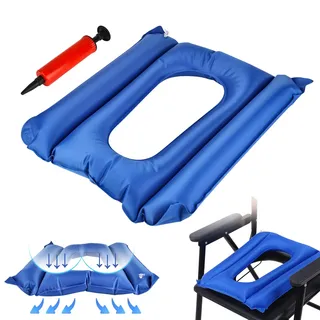 YHNDECO Aufblasbares Sitzkissen mit Pumpe, Dekubitus Sitzkissen, Ergonomisches Sitzkissen für Rollstühle, Toilettenstuhl, Atmungsaktiv und Bequem