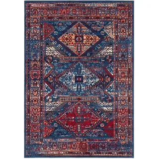 Pergamon Designer Teppich Pop-Vintage Orient Bordüre , Blau , Textil , 200x300 cm , Teppiche und Böden, Teppiche, Vintageteppiche