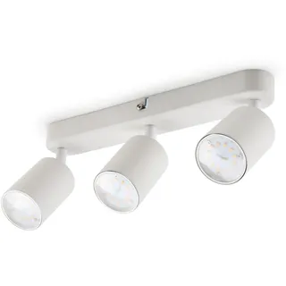 da LIGHT LED Deckenlampe 3-flammig, Dreh und Schwenkbar Deckenstrahler Spotleuchte Wandspot 30CM, GU10 (ohne Leuchtenmittel) Retro/Vintage Deckenleuchte 230V Weiß für Wohnzimmer Schlafzimmer Küchen