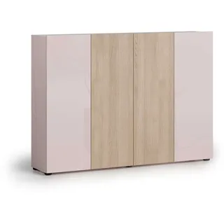 Schuhschrank HOME AFFAIRE "LADY, Schuhkommode,Schuhmöbel,Schuhablage,Schuhregal", kaschmir, eiche lindberg, B:160cm H:115cm T:34cm, Schränke, Schuhschrank, 10 Einlegeböden,12 Fächer,ca. 36 Paar Schuhe-Maße: B/T/H:160x34x115 cm