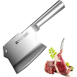 xiaotianlai 14cm Klinge,Küchenbeil für Gefrorenes Fleisch und Große Knochen,Extrem Scharf Metzgermesser,Edelstahl Hackbeil,Full Tang Knochenbeil,Cleaver knife