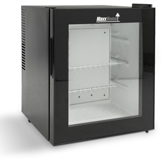MaxxHome Mini-Kühlschrank - Mini Fridge - Schöner Kleiner Kühlschrank - Kühlschrank Getränke- Günstiger Minikühlschrank Glastür - Eintüriger Mini-Tischkühlschrank - 42L - Schwarz