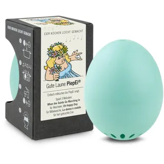Gute Laune PiepEi Türkis - Singende Eieruhr zum Mitkochen - Eierkocher für 3 Härtegrade - Gute Laune Geschenk - Lustiges Kochei - Musik Eggtimer - Brainstream
