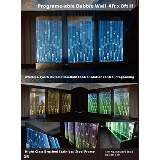 Moderne Trennwand Wasser Wände LED Wasserwand Beleuchtete Wand Säulen 120x240cm - Transparent