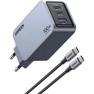 UGREEN Nexode Pro 100W 3-Port GaN Fast Charger with USB-C Cable
