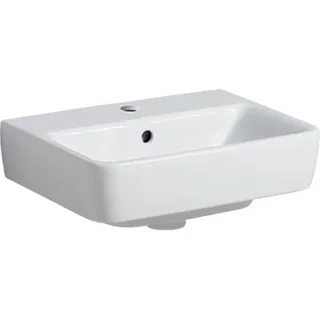 Geberit Renova Plan, Handwaschbecken, 45x34 cm, 1 Hahnloch, mit Überlauf, 501624, 501.624.00.8, Farbe: weiß/KeraTect