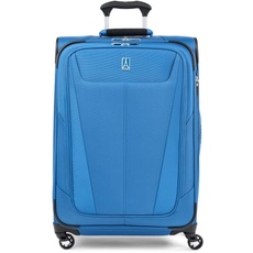 Travelpro Maxlite 5 Softside 2-teiliges Set, erweiterbares Handgepäck mit 4 Spinnrädern/weicher Untersitz-Tragetasche, leichter Koffer, für Damen und Herren, Blau (Azure Blue), Checked-Medium 25-Inch,