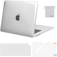 MOSISO Hülle Kompatibel mit MacBook Air 15 Zoll M3 A3114 M2 A2941 Chip 2023 2024 mit Liquid Retina Display Touch ID,Plastik Hartschale Case&Tastaturschutz&Displayschutz&Lagertasche,Kristallklar