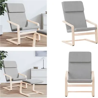 vidaXL Relaxsessel Hellgrau Stoff - Relaxsessel - Sessel - Loungesessel - Wohnzimmersessel - Grau