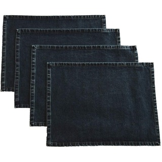 Lemos Home Tischsets 4 Stück Jeans Denim Baumwolle 46x36 cm Blau Platzset Premium Qualität ...