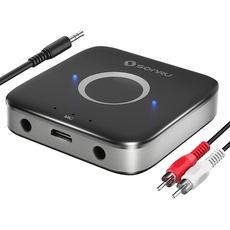 Aux Bluetooth Adapter Stereoanlage, SONRU Bluetooth Empfänger Receiver Audio Adapter mit Aux 3.5 mm RCA Kabel Dual AUX Ausgänge für Autoradio Home Stereoanlage