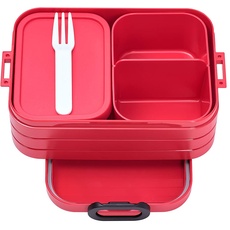 Bild Mepal Bento-Lunchbox Take A Break Nordic red midi – Brotdose mit Fächern, geeignet für bis zu 4 Butterbrote, abs, 900 ml